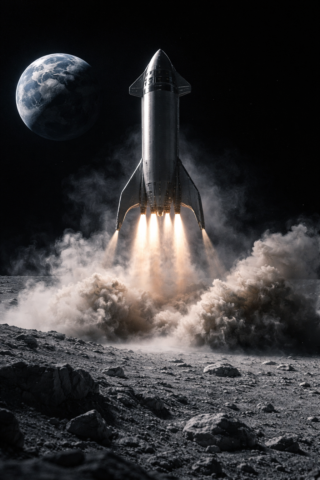 Starship Moon landing struggling with dangerous lunar dust in 1/6th gravity